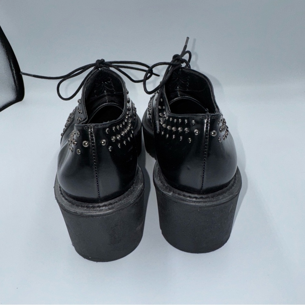 Stuart Weitzman Black Studded Platform Loafers - Picture 3 of 7